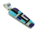 Multicolor Inlay And Sterling Silver Southwest Pendant WX63678