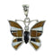 Southwest Butterfly Multicolor Inlay And Genuine Sterling Silver Pendant WX63757