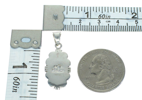 Multicolor Inlay And Genuine Sterling Silver Southwestern Slide Pendant WX63799