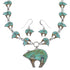 Multicolor Sterling Silver Bear Mesa Design Link Necklace Set WX71704