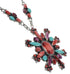 Multicolor Genuine Sterling Silver Southwestern Link Necklace And Earrings Set WX71799