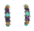 Multicolor Sterling Silver Southwest Post Hoop Earrings MX64409