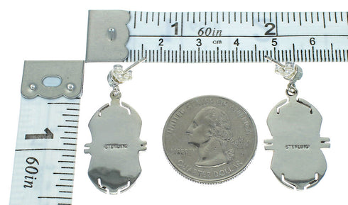 Silver Southwest Multicolor Post Dangle Earrings MX64413