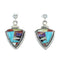 Sterling Silver Multicolor Inlay Southwest Post Dangle Earrings MX64501