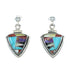 Sterling Silver Multicolor Inlay Southwest Post Dangle Earrings MX64501