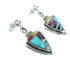 Sterling Silver Multicolor Inlay Southwest Post Dangle Earrings MX64501