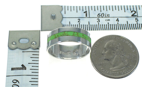 Gaspeite Authentic Sterling Silver Ring Size 4-1/2 RX63673