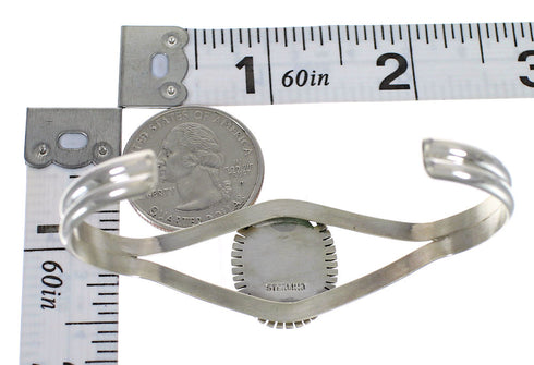 Southwest Sterling Silver And Multicolor Inlay Native American Village Design Bracelet VX63935