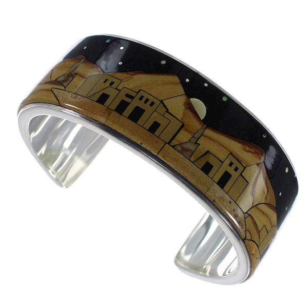 Multicolor Silver Native American Pueblo Design Bracelet VX63955