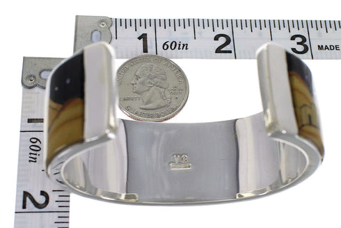 Multicolor Silver Native American Pueblo Design Bracelet VX63955