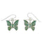 Turquoise Inlay Silver Butterfly Hook Dangle Earrings AX78547