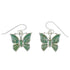 Turquoise Inlay Silver Butterfly Hook Dangle Earrings AX78547