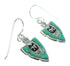 Arrowhead And Bear Turquoise Inlay Silver Hook Dangle Earrings AX78638