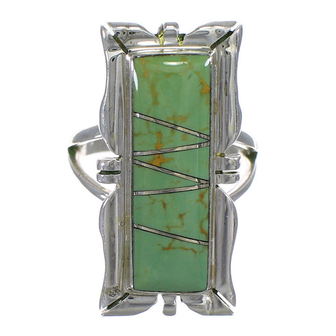 Southwest Silver Turquoise Ring Size 4-3/4 YX79970