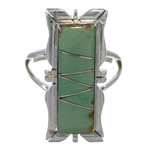 Southwestern Silver Turquoise Ring Size 7 YX79972
