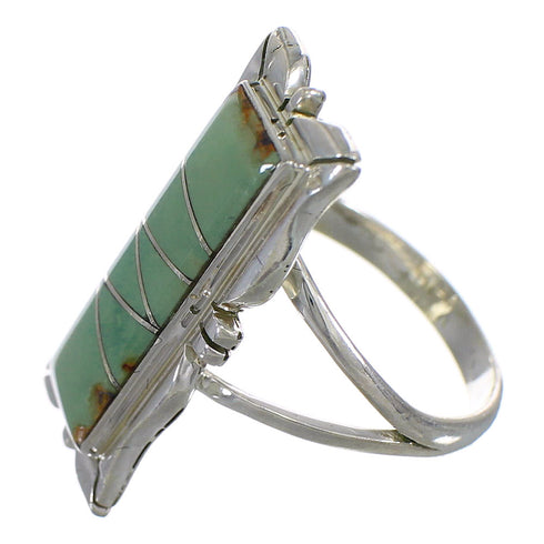 Southwestern Silver Turquoise Ring Size 7 YX79972