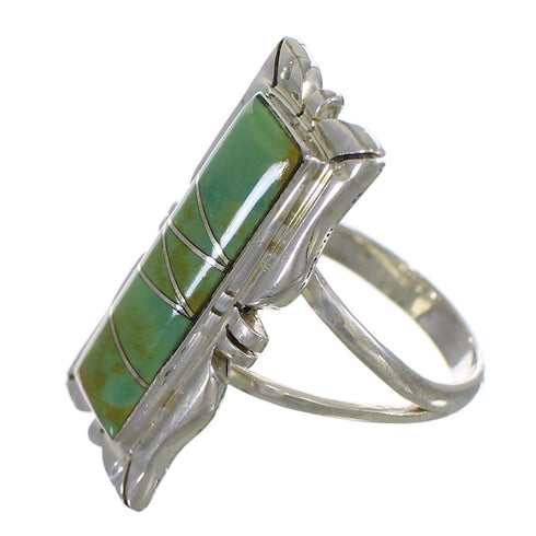 Southwestern Silver And Turquoise Ring Size 5-1/2 YX79976
