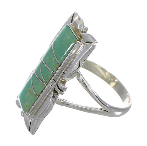 Southwest Turquoise Sterling Silver Ring Size 8 YX79981