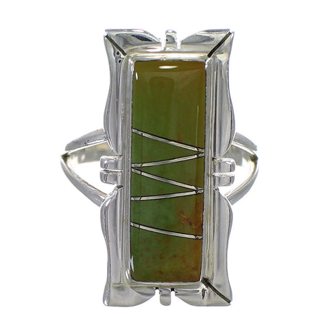 Southwestern Turquoise And Silver Ring Size 7-1/2 YX79985