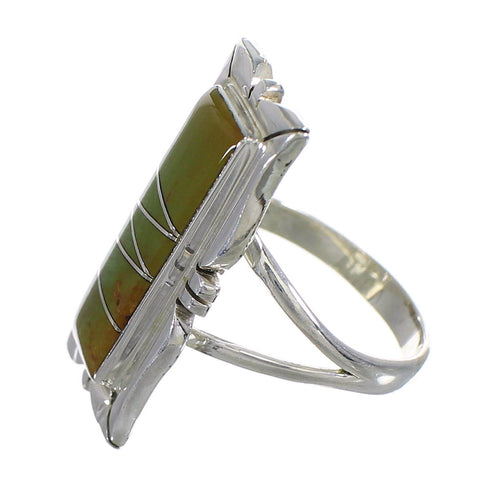 Southwestern Turquoise And Silver Ring Size 7-1/2 YX79985