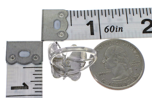 Turquoise And Silver Southwestern Butterfly Ring Size 6-1/4 YX80144