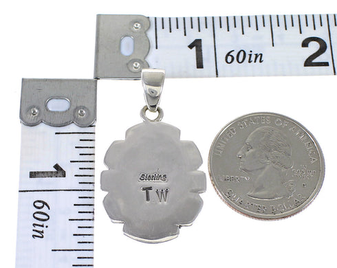 Authentic Sterling Silver And Multicolor Southwest Pendant VX64485