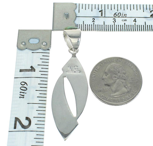 Sterling Silver Southwest Turquoise Inlay Pendant MX65169