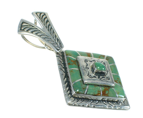 Silver Turquoise Inlay Southwest Pendant MX65203