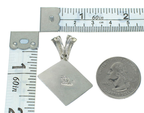 Silver Turquoise Inlay Southwest Pendant MX65203