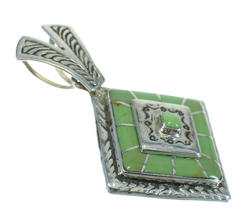 Turquoise Inlay Silver Southwest Jewelry Pendant MX65204