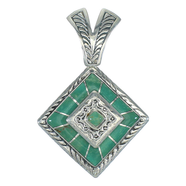 Southwest Turquoise Inlay Silver Jewelry Pendant MX65207