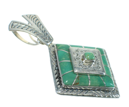 Southwest Turquoise Inlay Silver Jewelry Pendant MX65207