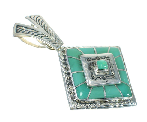 Southwest Silver Turquoise Inlay Pendant MX65208