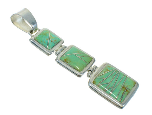 Turquoise Inlay And Genuine Sterling Silver Pendant MX65236