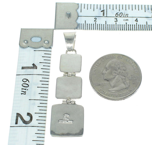 Turquoise Inlay And Genuine Sterling Silver Pendant MX65236