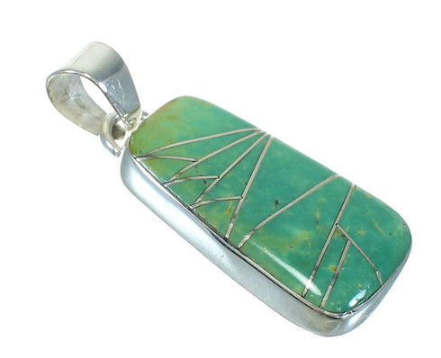 Sterling Silver Southwest Turquoise Inlay Pendant MX65326