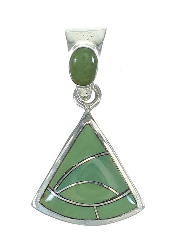 Southwest Genuine Sterling Silver And Turquoise Pendant MX65357