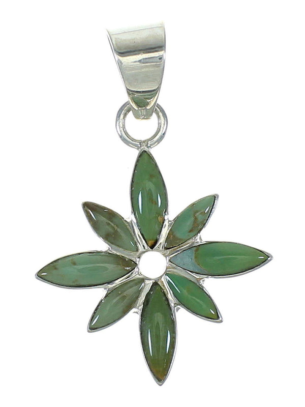 Silver Turquoise Flower Jewelry Pendant MX65366