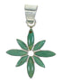 Southwest Flower Silver Turquoise Pendant MX65368