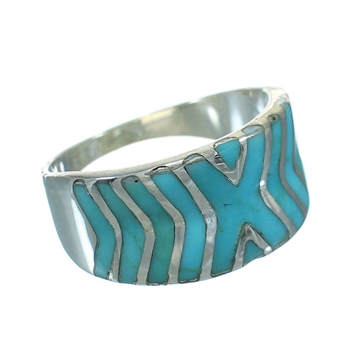 Southwestern Turquoise And Silver Ring Size 4-1/2 YX79266