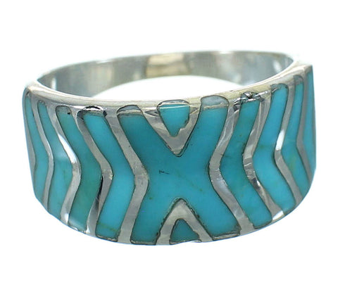 Southwest Turquoise And Sterling Silver Ring Size 6-1/4 YX79272