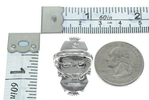 Multicolor Silver Native American Village Design Ring Size 6-3/4 AX79201