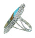 Southwest Silver Multicolor Inlay Native American Pueblo Design Ring Size 4-1/2 AX79289