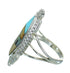 Silver Multicolor Southwest Native American Pueblo Design Ring Size 6-1/4 AX79294