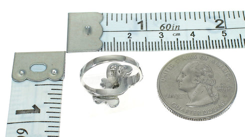 Genuine Sterling Silver Turquoise Inlay Dragonfly Ring Size 7-1/2 AX79419