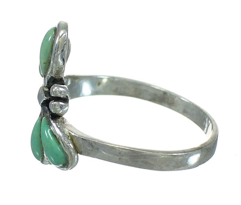 Turquoise Southwest Silver Dragonfly Jewelry Ring Size 6-3/4 AX79477