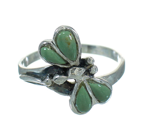 Sterling Silver Southwest Turquoise Dragonfly Jewelry Ring Size 6-1/2 AX79490