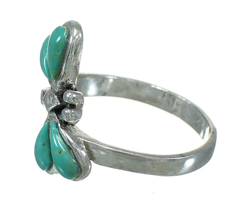 Turquoise Sterling Silver Dragonfly Jewelry Ring Size 4-3/4 AX79495