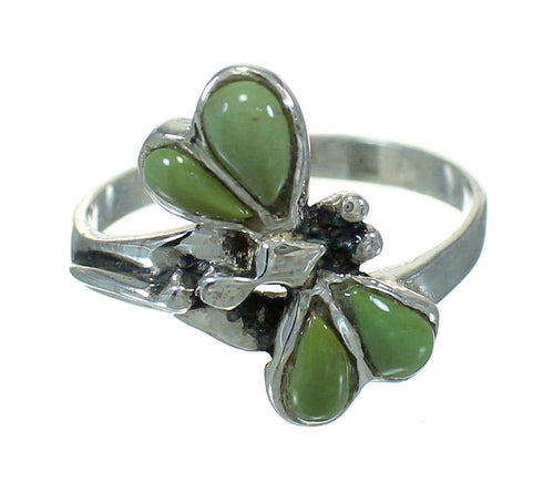 Turquoise Southwest Silver Dragonfly Ring Size 8 AX79497