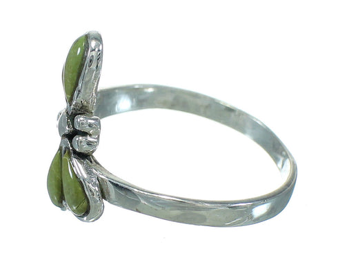 Silver Turquoise Inlay Dragonfly Southwest Ring Size 7-1/2 AX79506